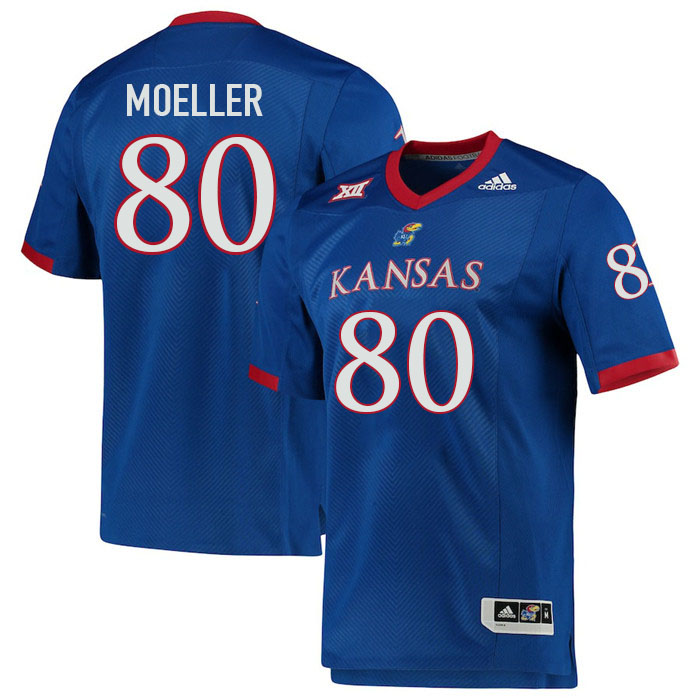 Men #80 Mack Moeller Kansas Jayhawks College Football Jerseys Stitched Sale-Royal